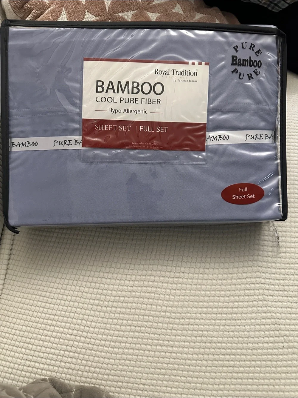 BAMBOO Cool Pure Fiber Full Sheet Set in Light Lavender